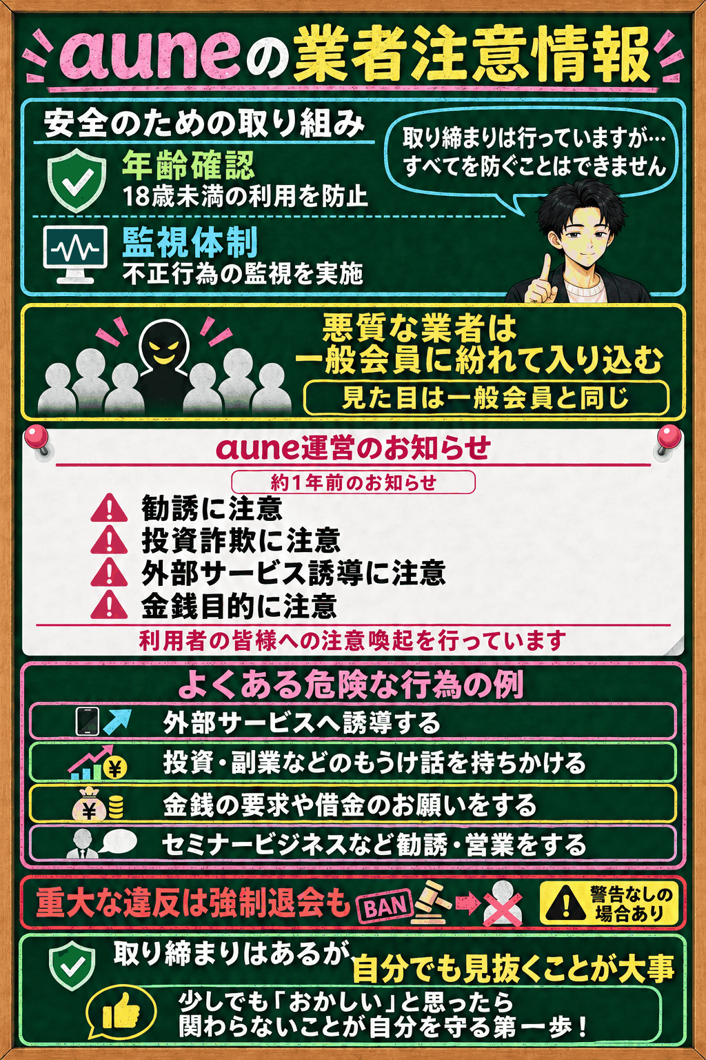 auneの業者への注意